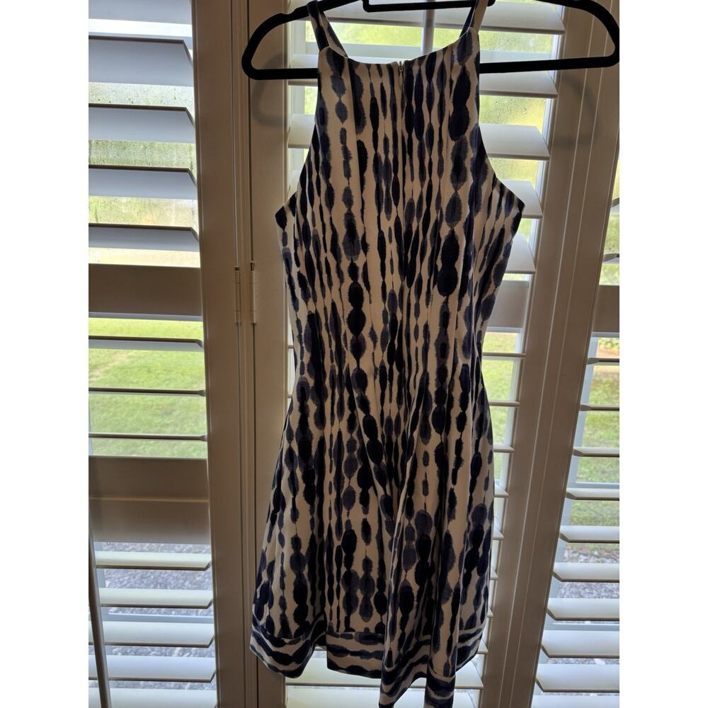🔴Vince Camuto Scuba Strapless Blue And White A Line Dress 6 - Picture 5 of 6
